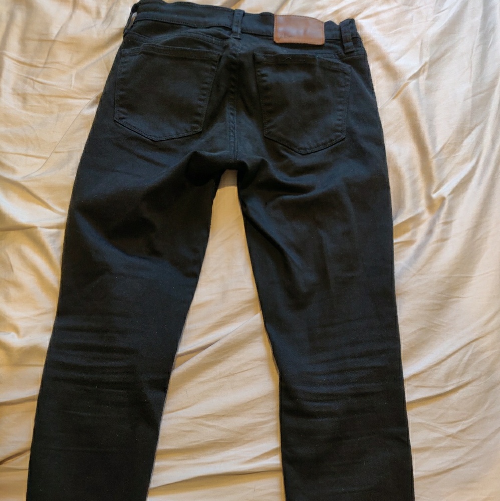 J crew "toothpick" black skinny jeans 24P (27")